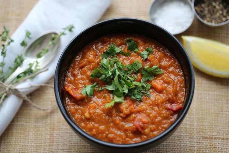 Linsen in Tomatensauce