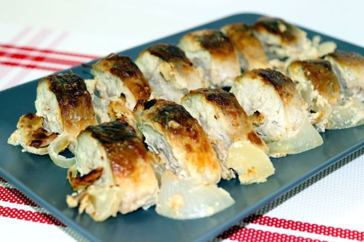 Makrele mit Mayonnaise im Ofen