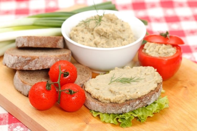 Paté de verduras de berenjena y pimiento