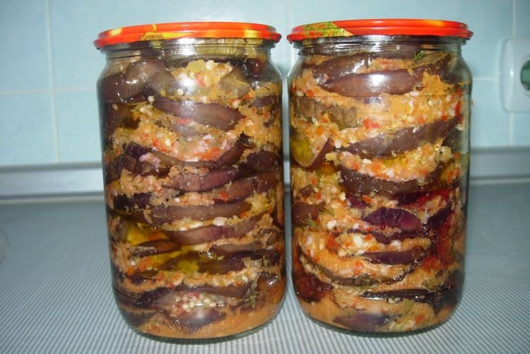 Berenjenas fritas para el invierno