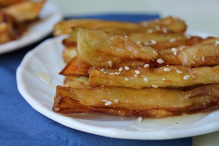 Berenjenas fritas con miel