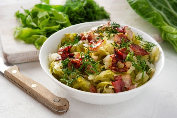 Estofado de verduras con tocino