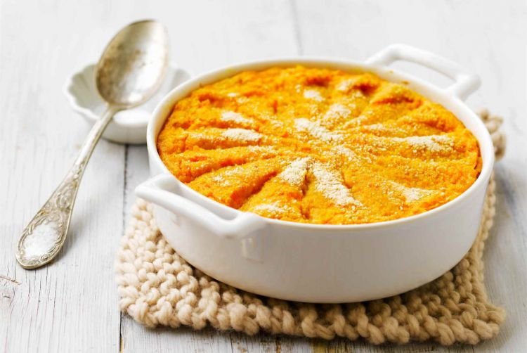 Gratinado de calabaza con gallineta nórdica