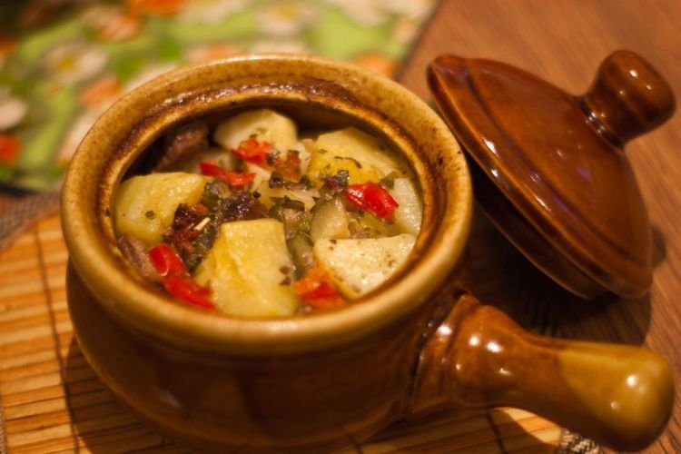 Pot Roast with Meat, Potatoes, and Pickled Cucumbers