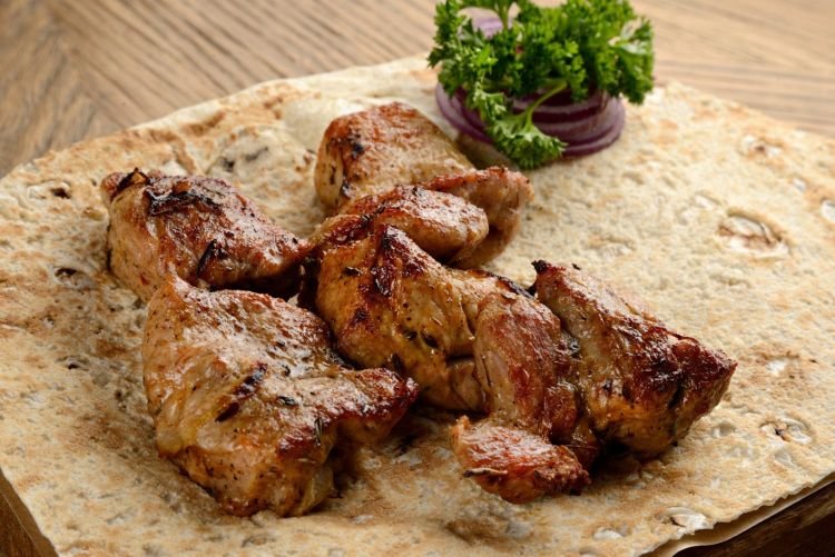 Schaschlik mit Zwiebeln