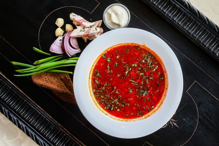 Borsch with Pickled Tomatoes