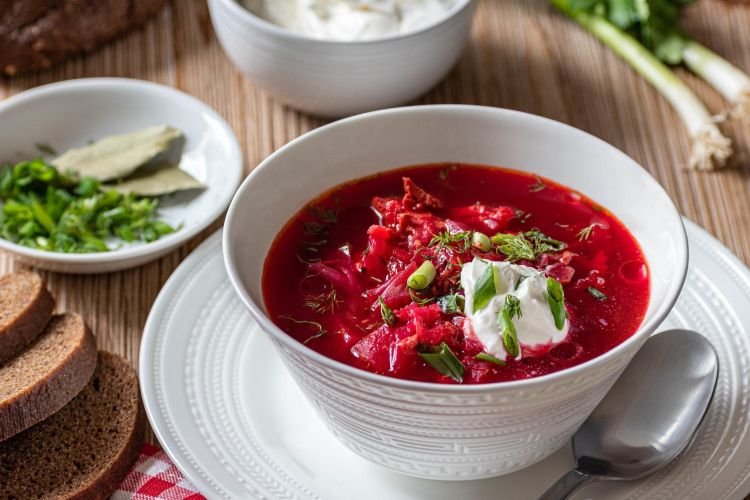 Borsch with Tomato Juice