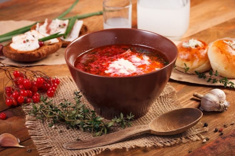 Borsch with Baked Beetroot