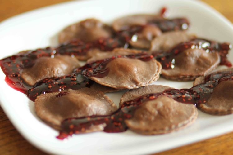 Ravioles de chocolate