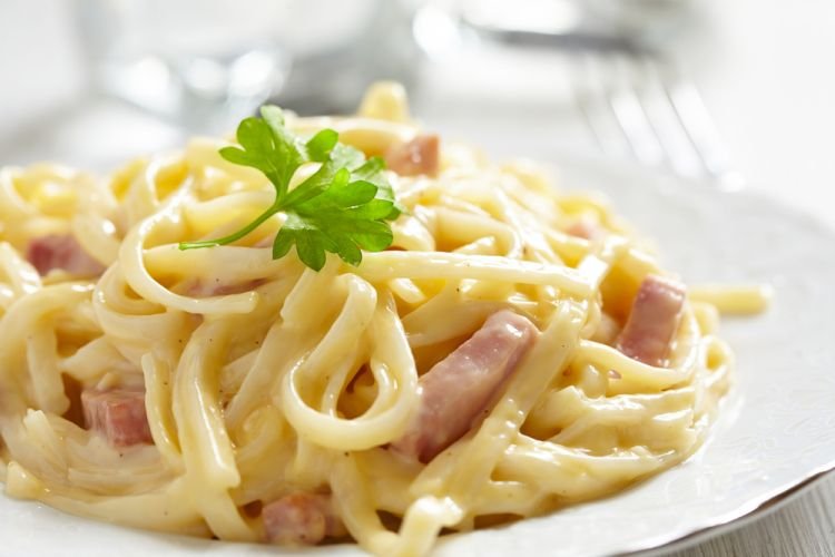 Pasta Carbonara mit Schinken