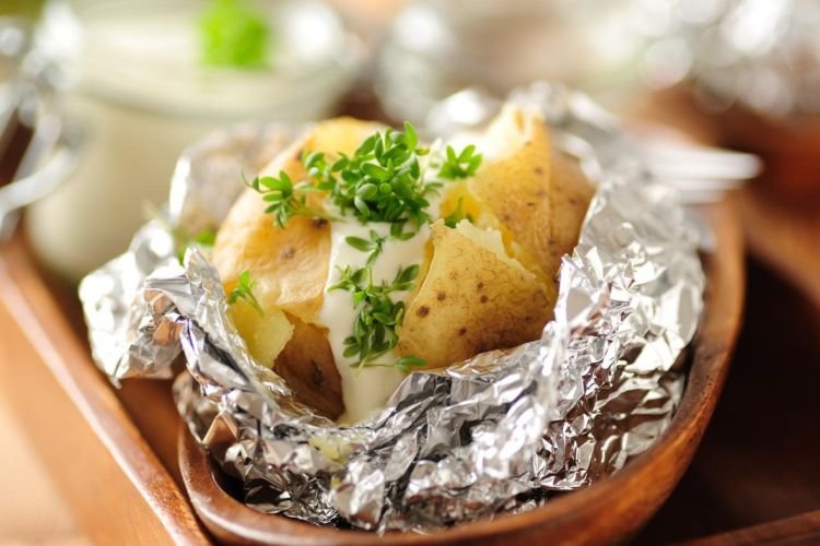 Potatoes with Cheese in Foil