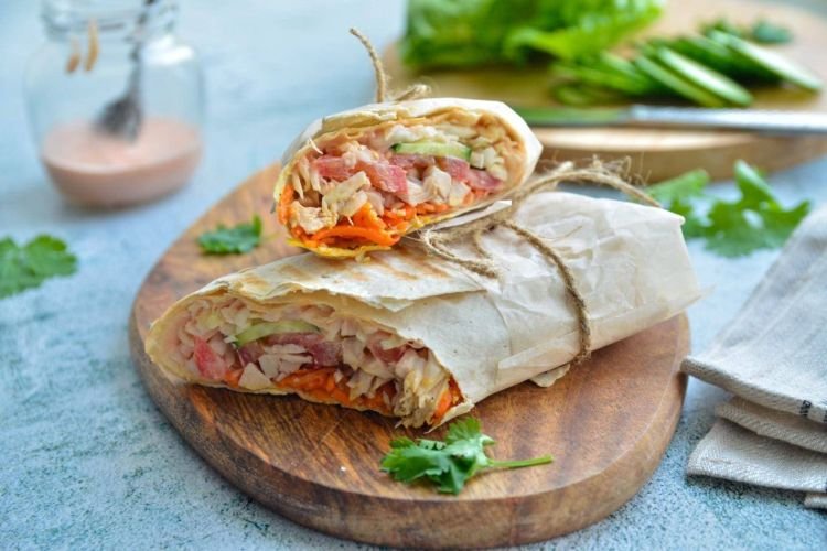 Döner Kebab mit Schinken