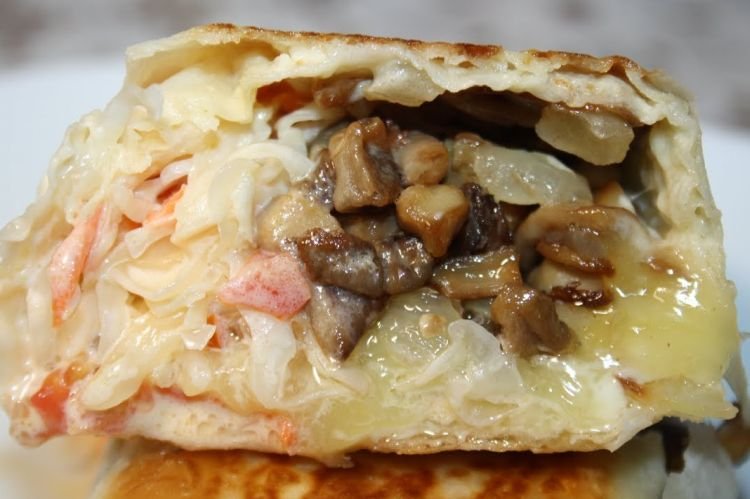 Döner Kebab mit Pilzen