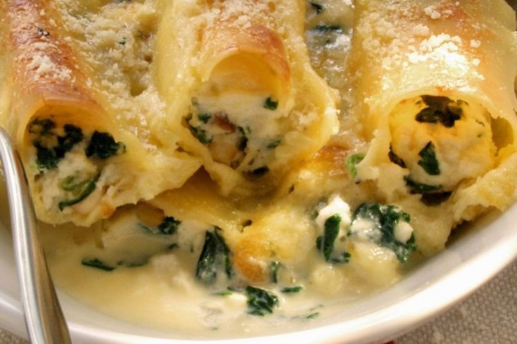 Cannelloni mit Quark und Kräutern