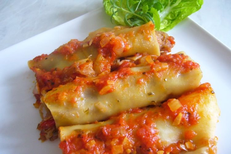Vegane Cannelloni mit Pilzen