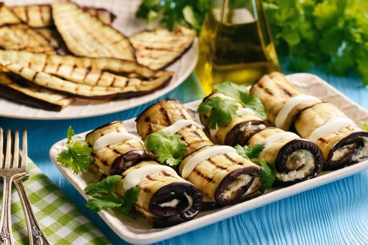 Eggplant Rolls with Cream Cheese