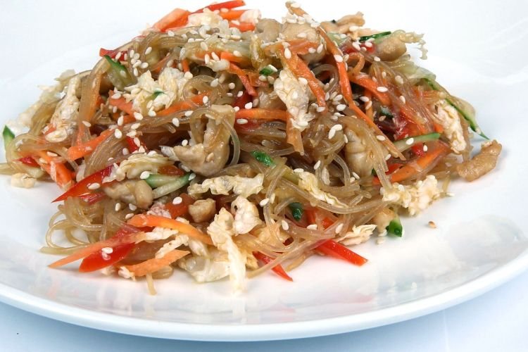 Warm Glass Noodle and Chicken Salad