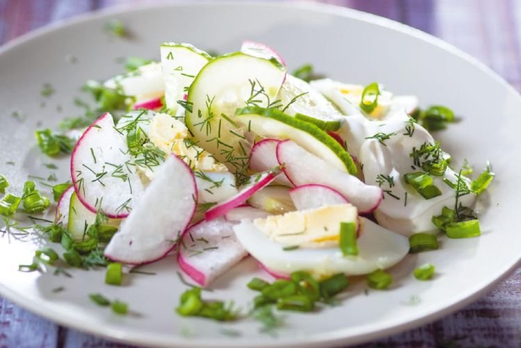 Radish, Cucumber, and Egg Salad