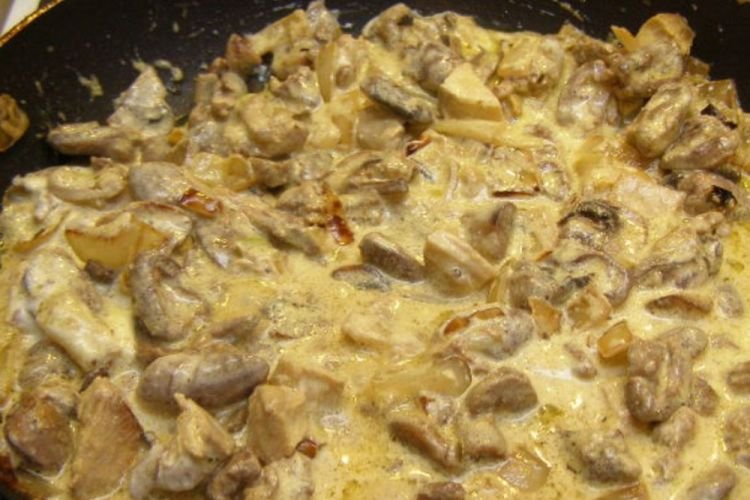 Corazones de pollo con hígado