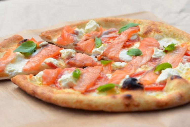 Pizza with Salmon and Cream Cheese