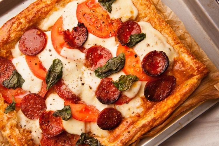 Puff Pastry Pizza with Pepperoni
