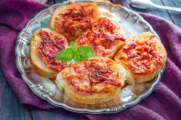 Hot Sausage Sandwiches in a Frying Pan