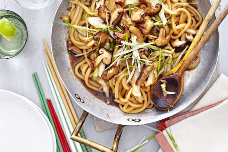 Mushroom and Napa Cabbage Udon