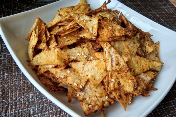 Lavash Chips with Sesame Seeds