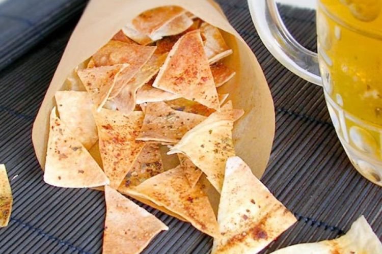 Lavash Chips with Olive Oil and Herbs