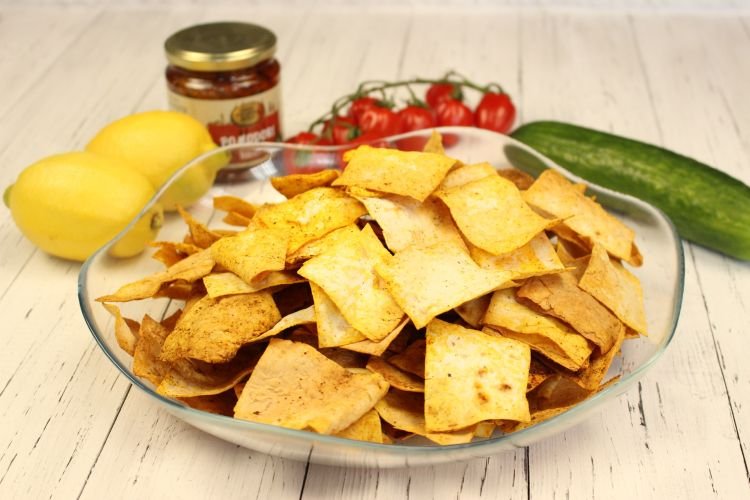 Lavash Chips in a Frying Pan