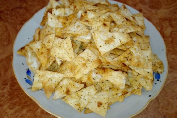 Lavash Chips in the Microwave