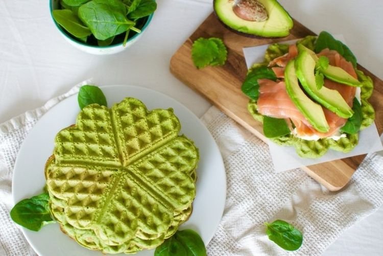 Spinatwaffeln