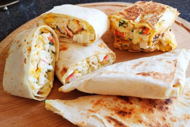 Lavash Wraps with Crab Sticks