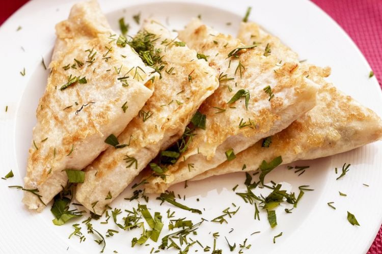 Lavash Wraps with Ham and Mushrooms