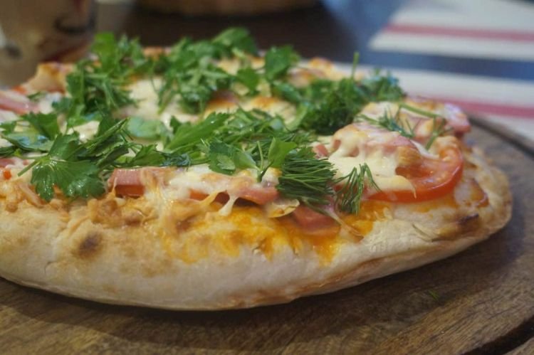 Thick Lavash Pizza in the Oven
