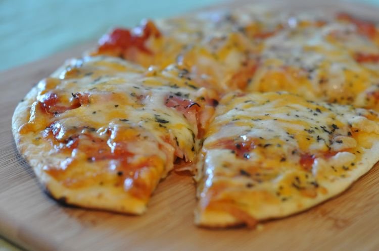 Thick Lavash Pizza in a Frying Pan
