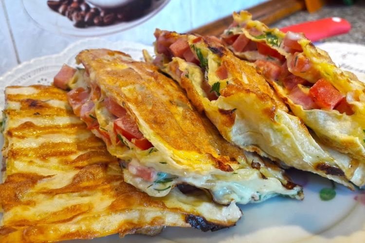 Closed Lavash Pizza in the Oven