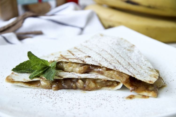 Banana and Peanut Butter Tortilla