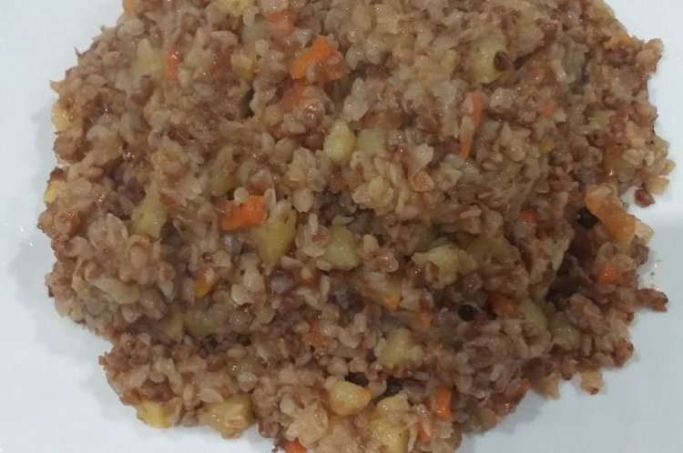 Buckwheat with Stewed Meat and Potatoes