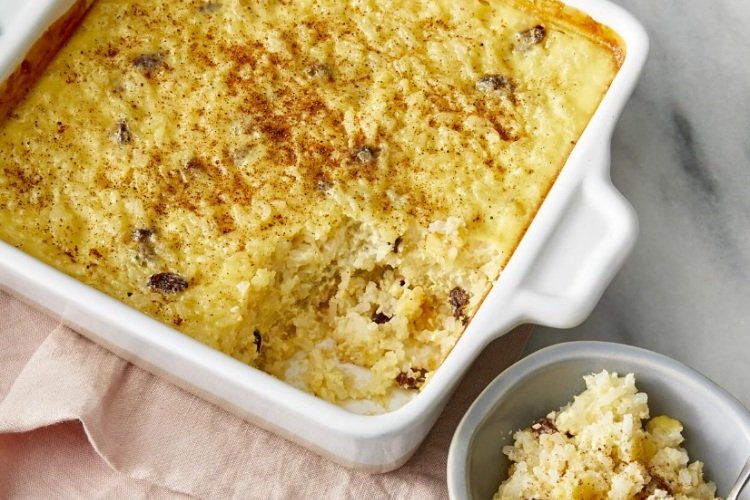 Milchreispudding mit Rosinen