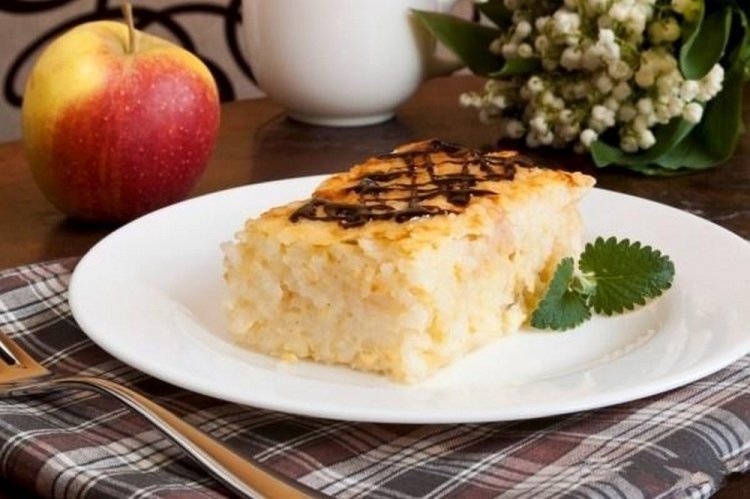 Milchreispudding mit Äpfeln