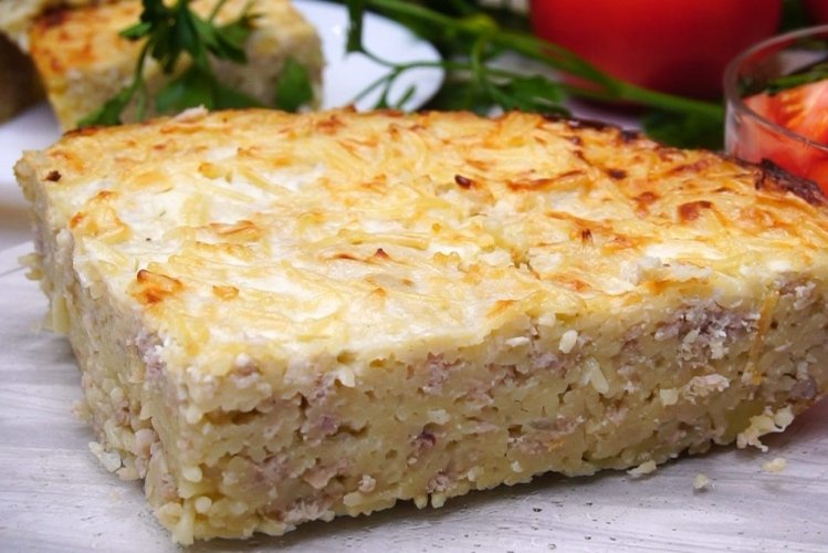 Milchreispudding mit Fleisch