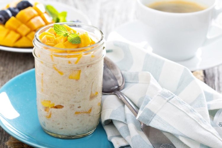 Milchreispudding mit Mango