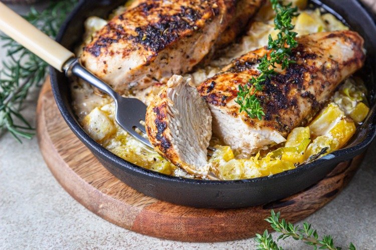 Chicken Breast with Pumpkin in the Oven