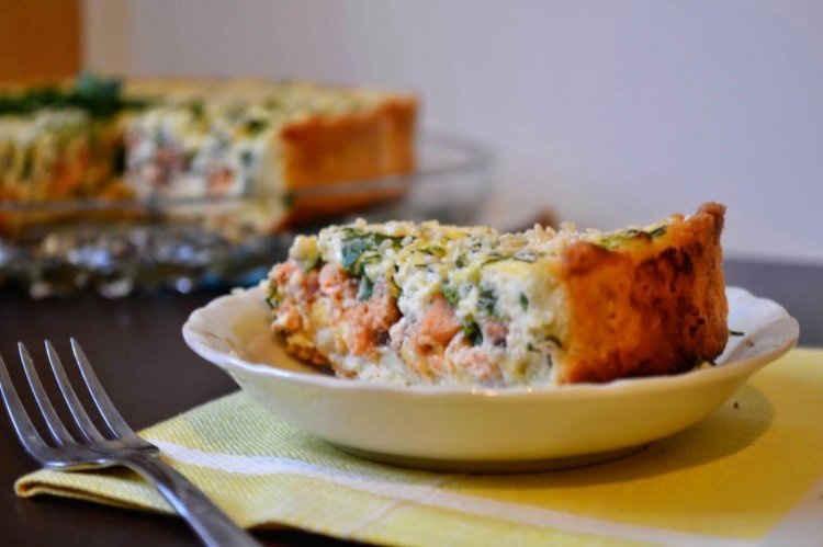 Auflauf mit Lachs und Spinat