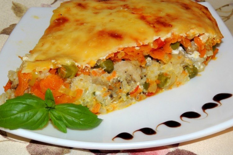 Reisauflauf mit Huhn und Gemüse