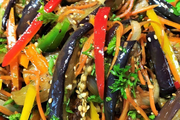 Calabacín con berenjenas al estilo coreano para el invierno