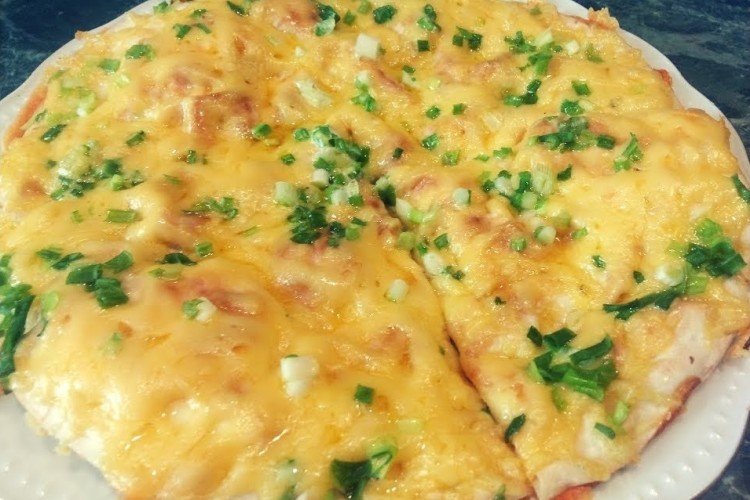 Lavash with Egg, Cheese, and Herbs