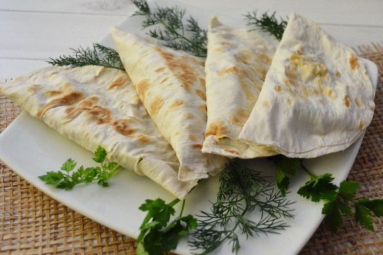 Lavash Breakfast with Eggs and Sausage