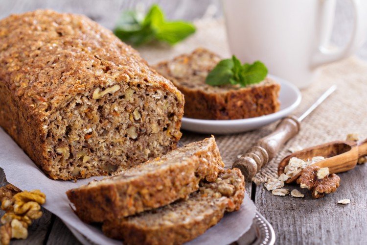 Pan de plátano con avena
